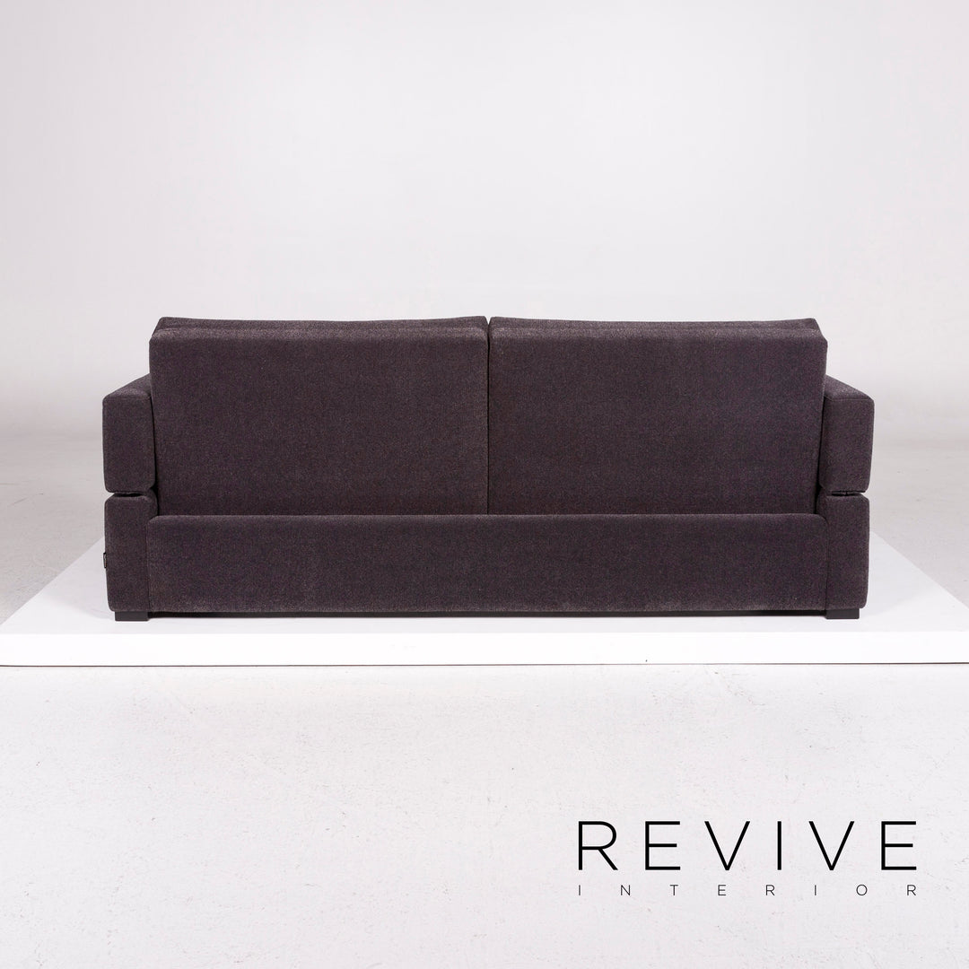Brühl & Sippold Tomo Samt Stoff Sofa Anthrazit Grau Dreisitzer Couch #11430