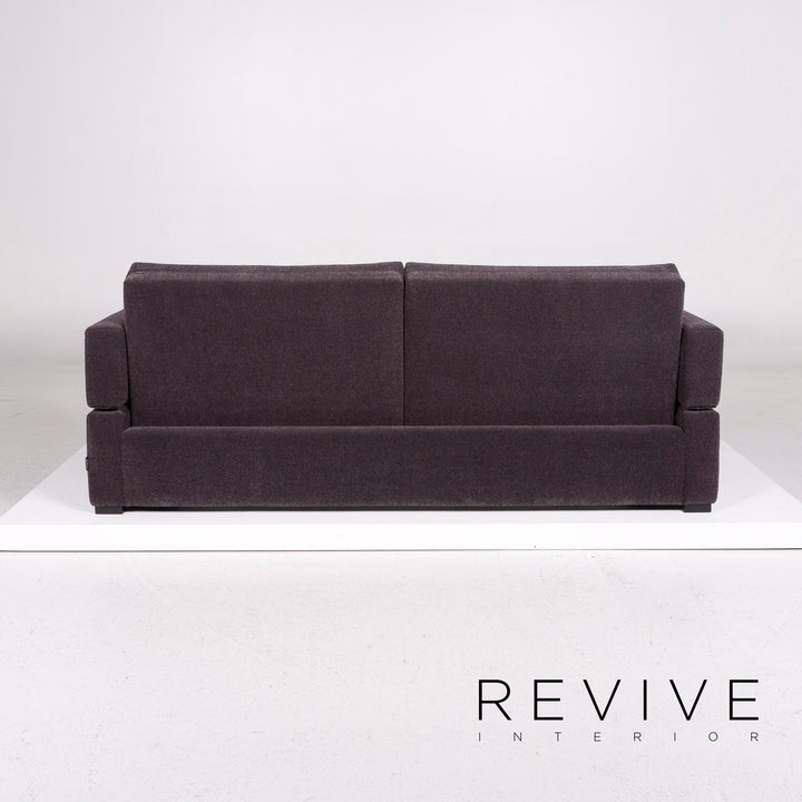 Brühl & Sippold Tomo Samt Stoff Sofa Anthrazit Grau Dreisitzer Couch #11430