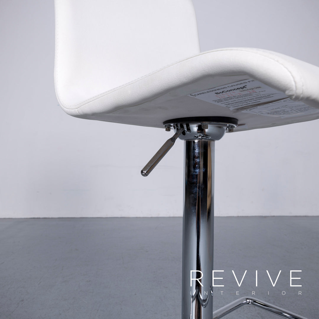 BoConcept Leder Stuhl Weiß Chrom Elegant #6251