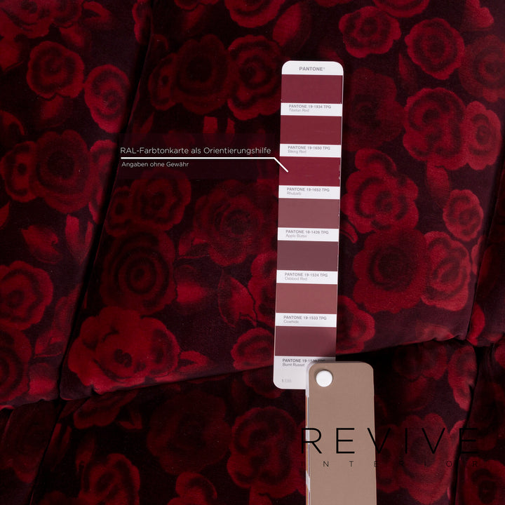 Bretz Cloud 7 Samt Stoff Ecksofa Rot Sofa Rosen Muster #12031