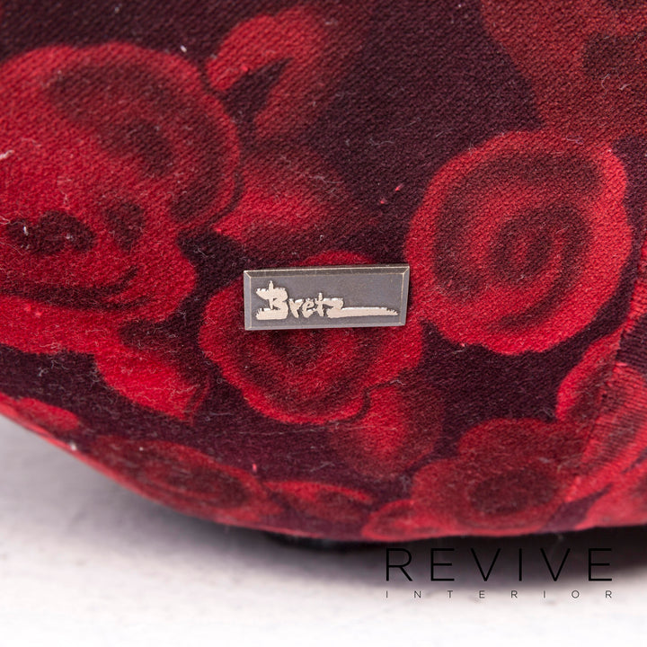 Bretz Cloud 7 Samt Stoff Ecksofa Rot Sofa Rosen Muster #12031
