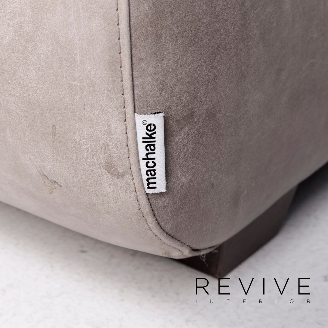 Machalke Valentino Leder Sofa Garnitur Grau 1x Dreisitzer 1x Couch #11340