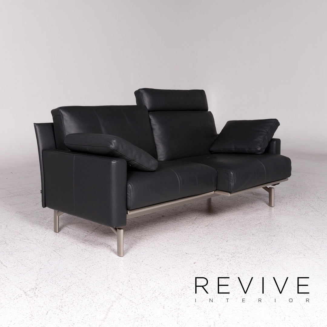 Cor Leder Sofa Grau Anthrazit Zweisitzer Couch #9704