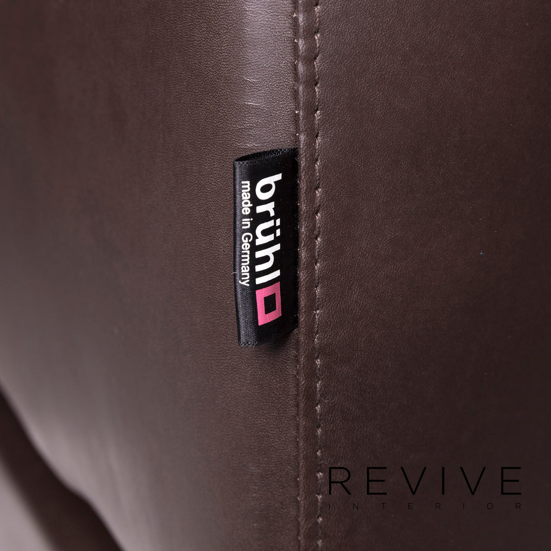 Brühl & Sippold Alba Leder Sofa Garnitur Braun 2x Zweisitzer #12194