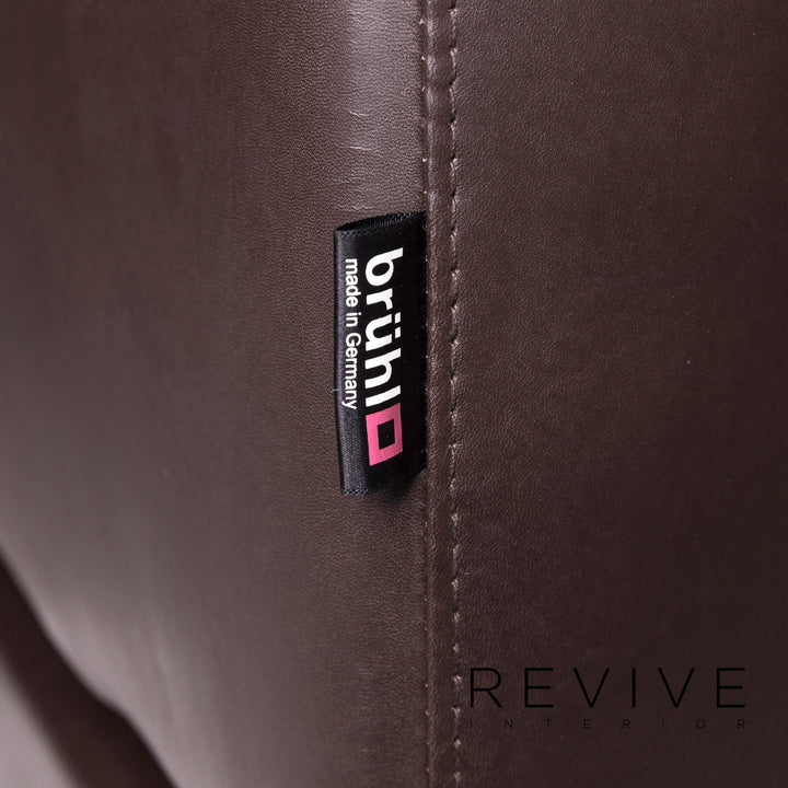 Brühl & Sippold Alba Canapé en cuir Marron Marron foncé Canapé 2 places #12195