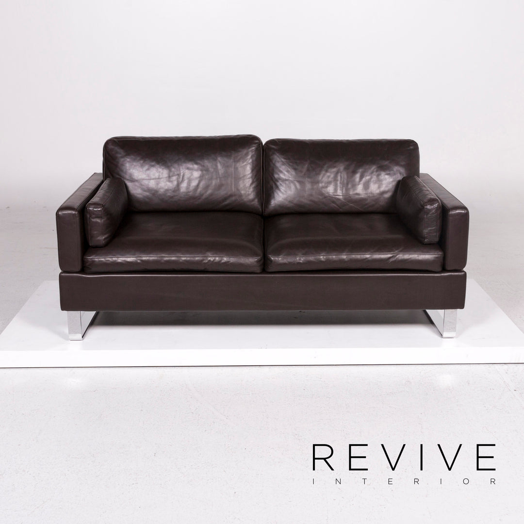 Brühl & Sippold Alba Leder Sofa Garnitur Braun 2x Zweisitzer #12194