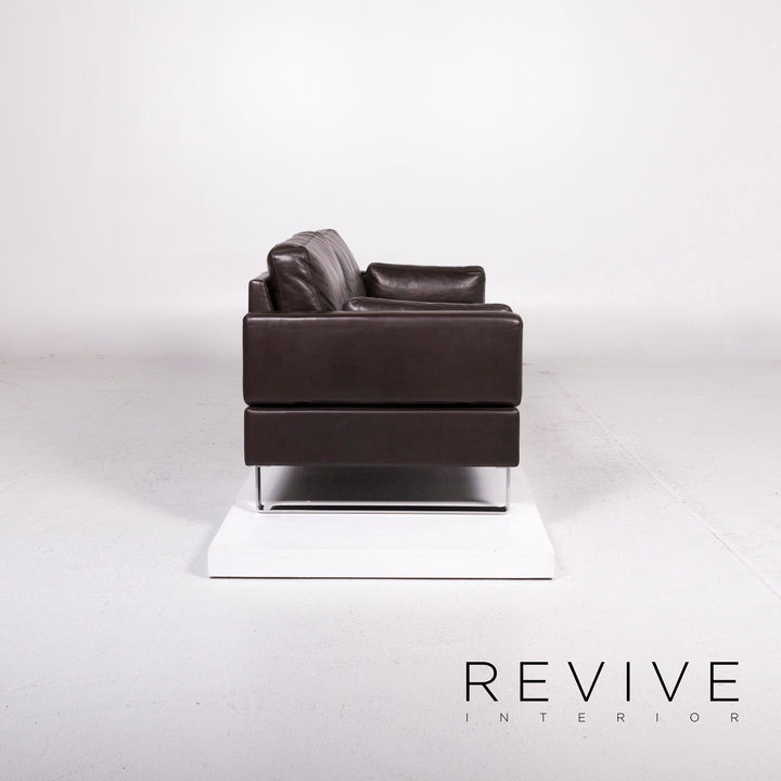 Brühl & Sippold Alba Canapé en cuir Marron Marron foncé Canapé 2 places #12195