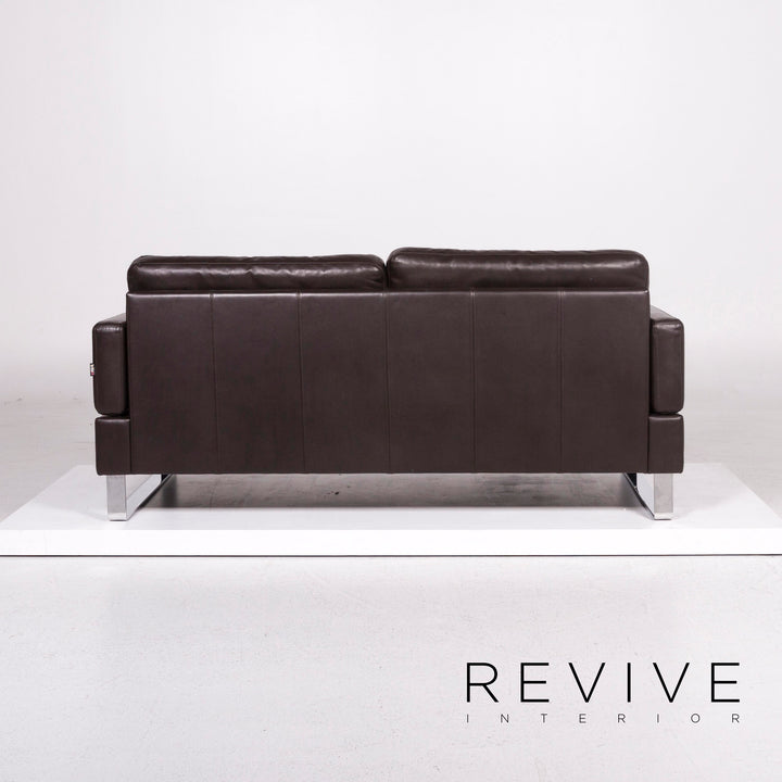 Brühl & Sippold Alba Leder Sofa Garnitur Braun 2x Zweisitzer #12194