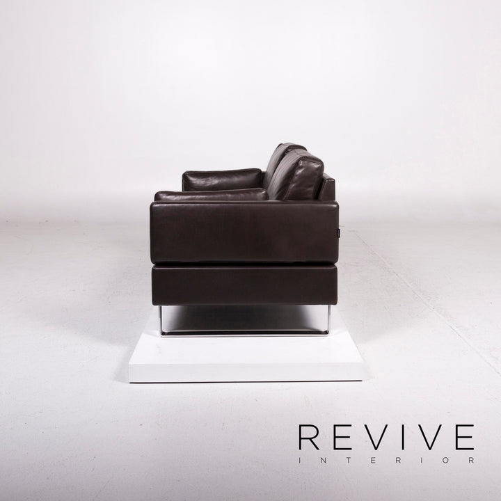 Brühl & Sippold Alba Leder Sofa Garnitur Braun 2x Zweisitzer #12194