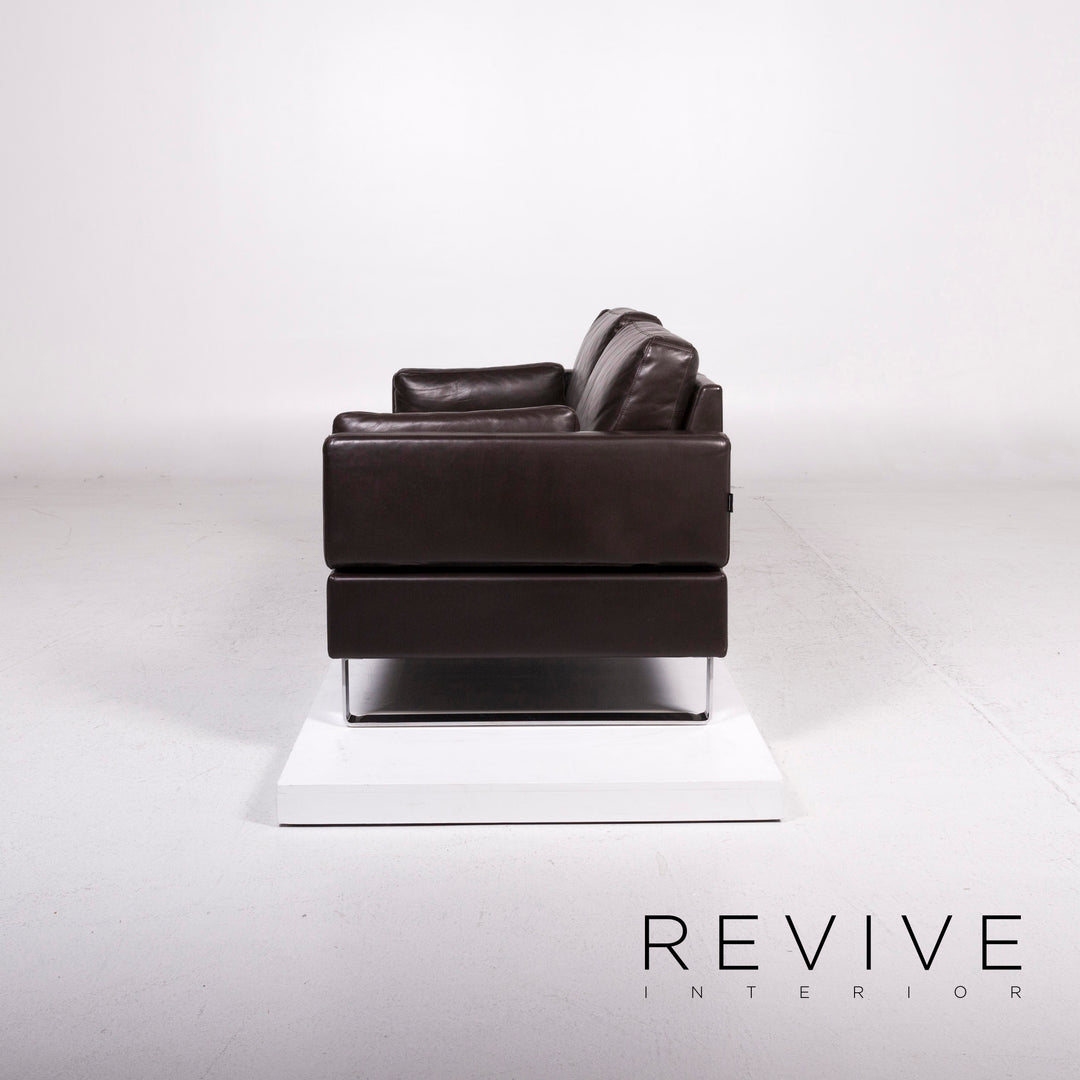 Brühl & Sippold Alba Canapé en cuir Marron Marron foncé Canapé 2 places #12195