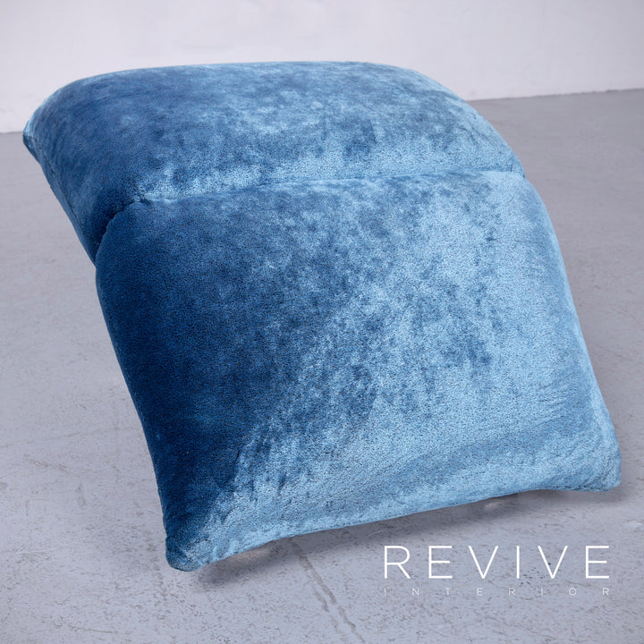 Bretz Highland B132 Designer Velvet Blue Armchair Stool Lounger #6360