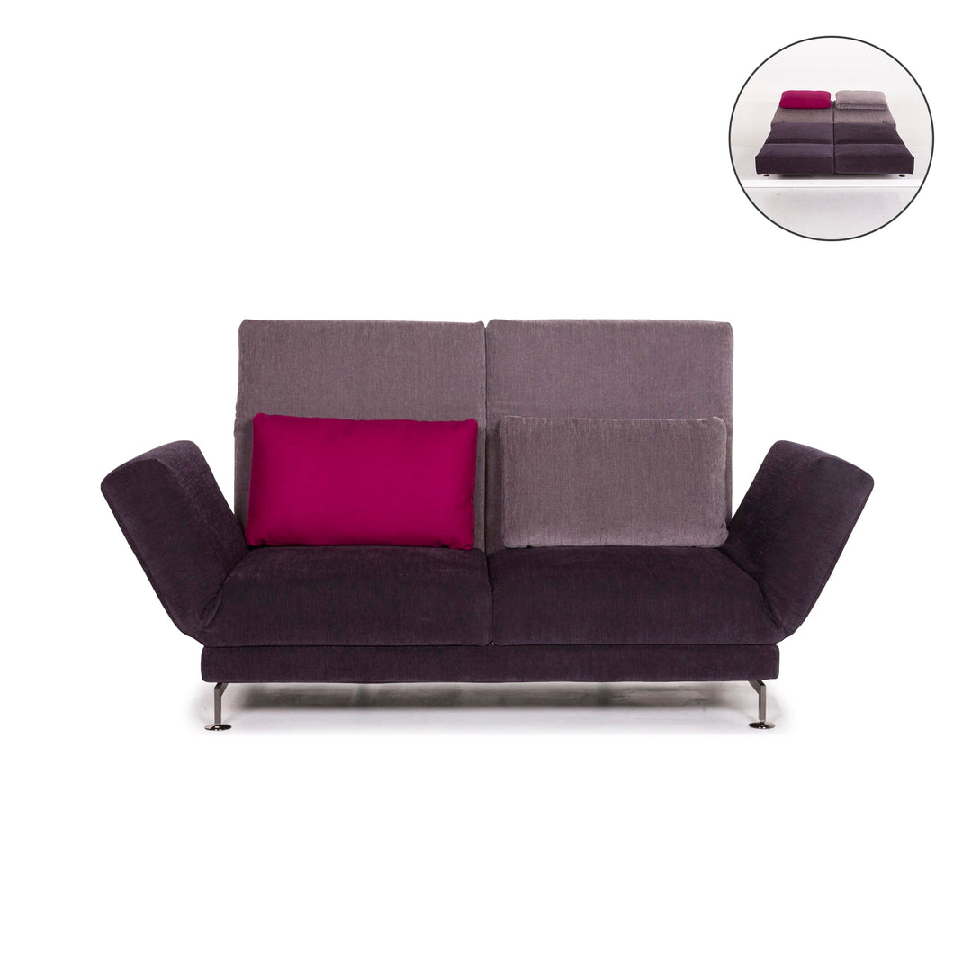 Brühl & Sippold Moule Stoff Sofa Lila Mehrfarbig Schlaffunktion Schlafsofa Couch #12197