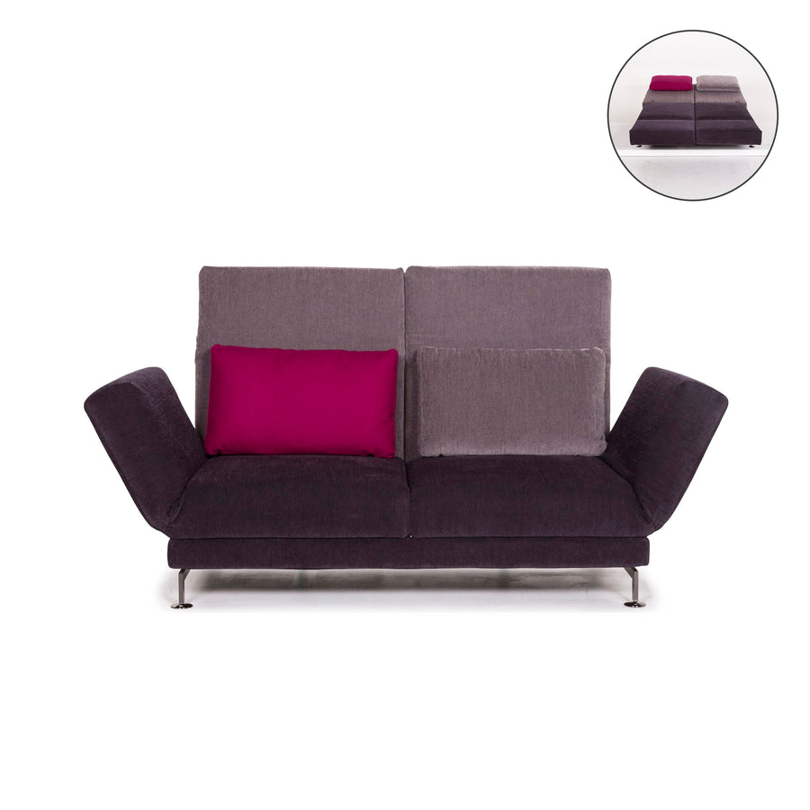 Brühl & Sippold Moule Stoff Sofa Lila Mehrfarbig Schlaffunktion Schlafsofa Couch #12197