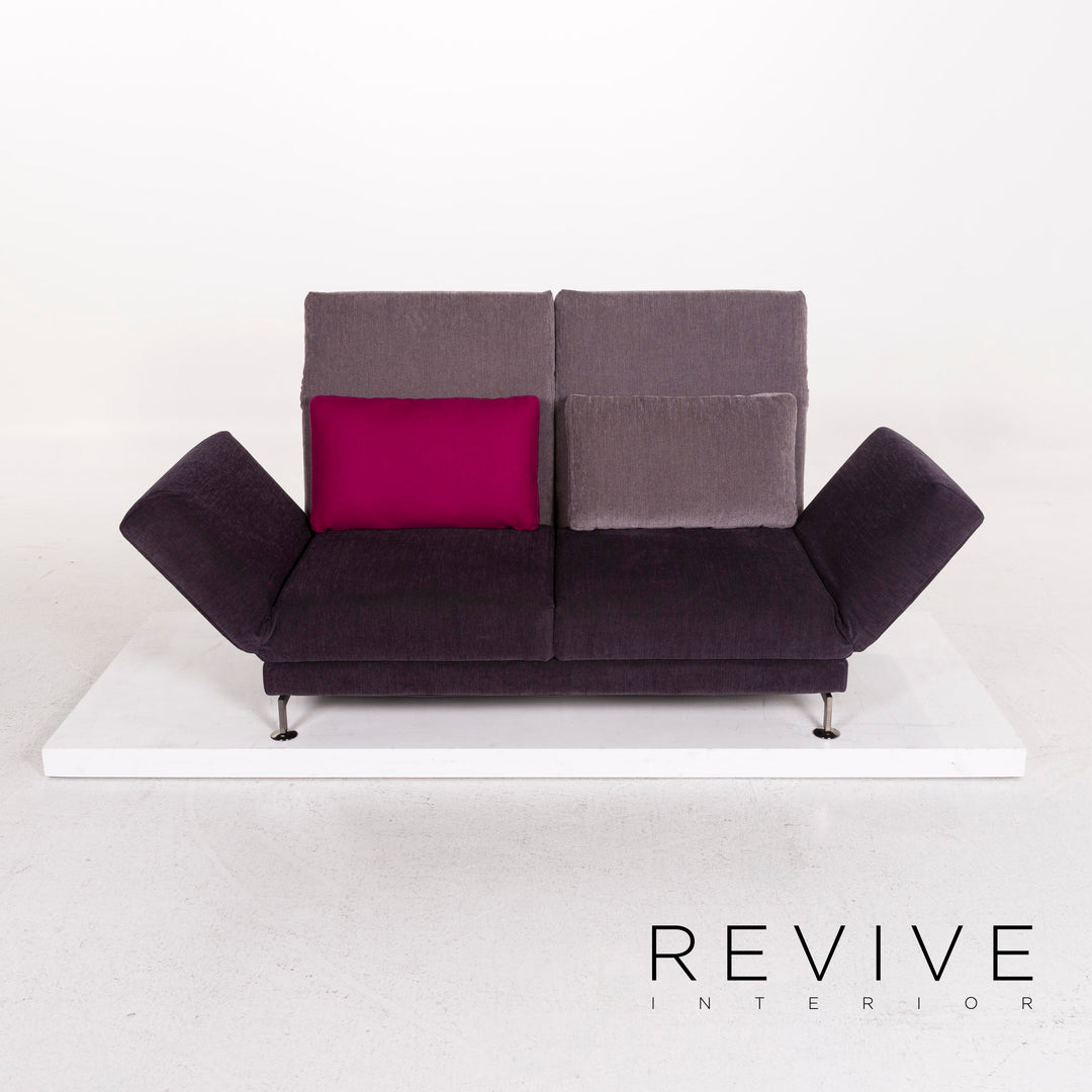 Brühl & Sippold Moule Stoff Sofa Lila Mehrfarbig Schlaffunktion Schlafsofa Couch #12197