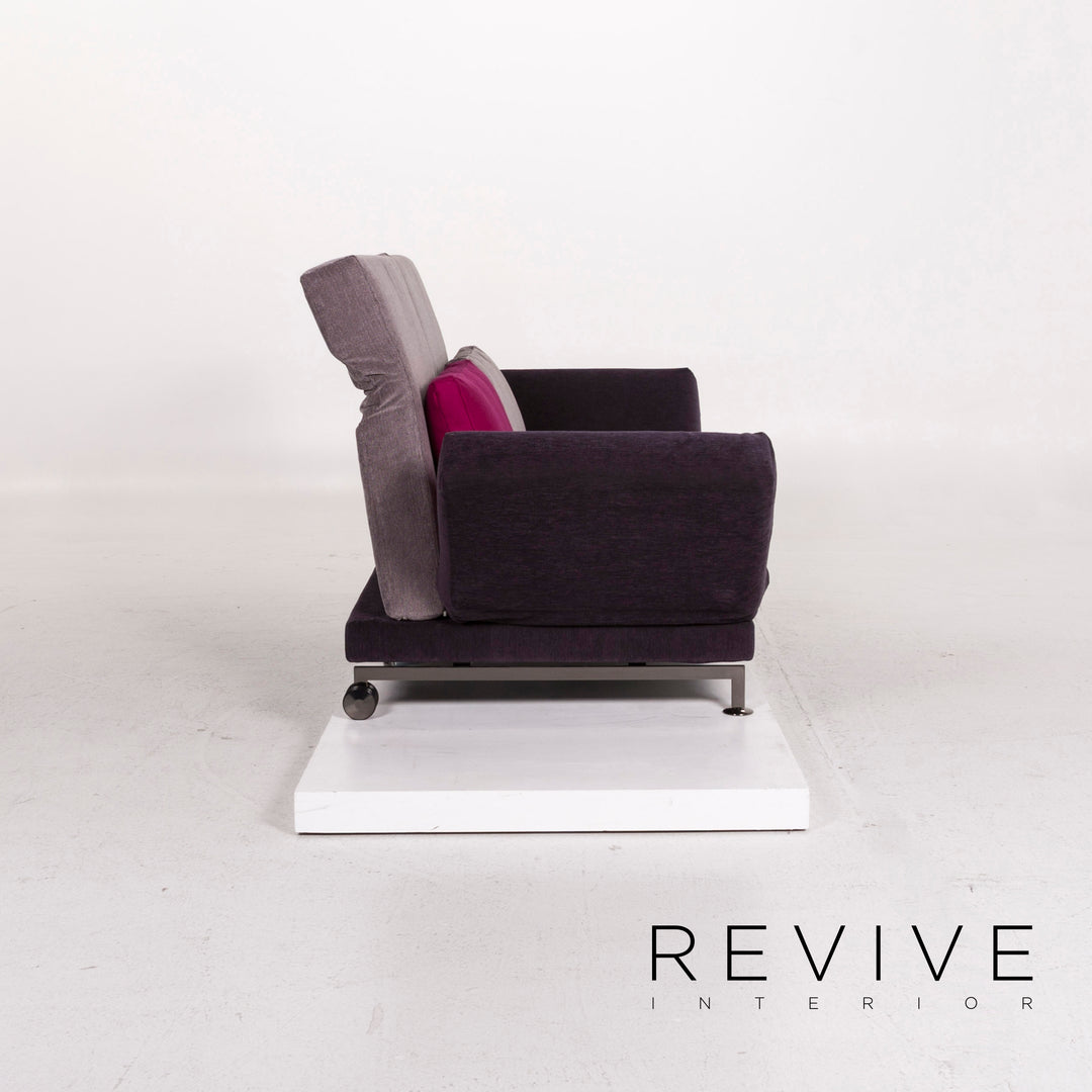 Brühl & Sippold Moule Stoff Sofa Lila Mehrfarbig Schlaffunktion Schlafsofa Couch #12197