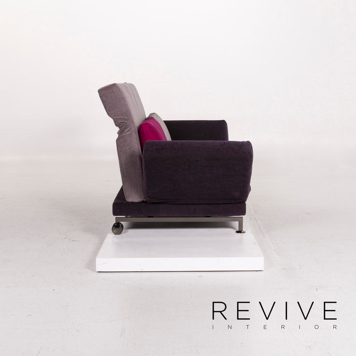 Brühl & Sippold Moule Stoff Sofa Lila Mehrfarbig Schlaffunktion Schlafsofa Couch #12197