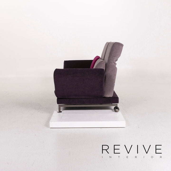 Brühl & Sippold Moule Stoff Sofa Lila Mehrfarbig Schlaffunktion Schlafsofa Couch #12197