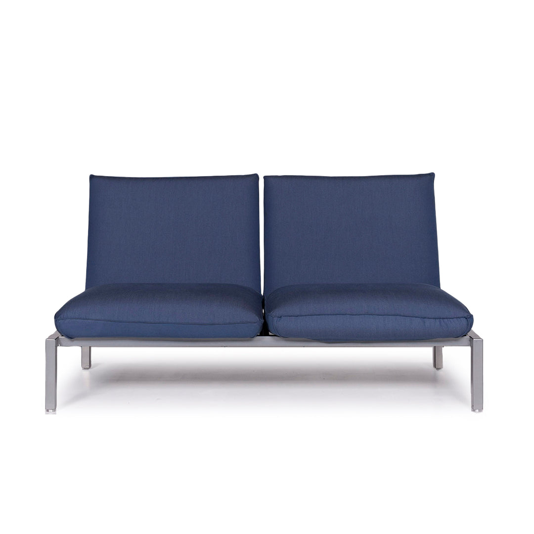 Brühl & Sippold Roro Designer Stoff Sofa Blau Zweisitzer inkl. Funktion #10066