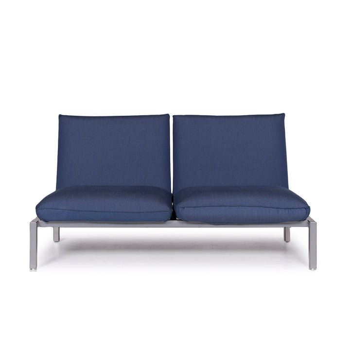 Brühl & Sippold Roro Designer Stoff Sofa Blau Zweisitzer inkl. Funktion #10066