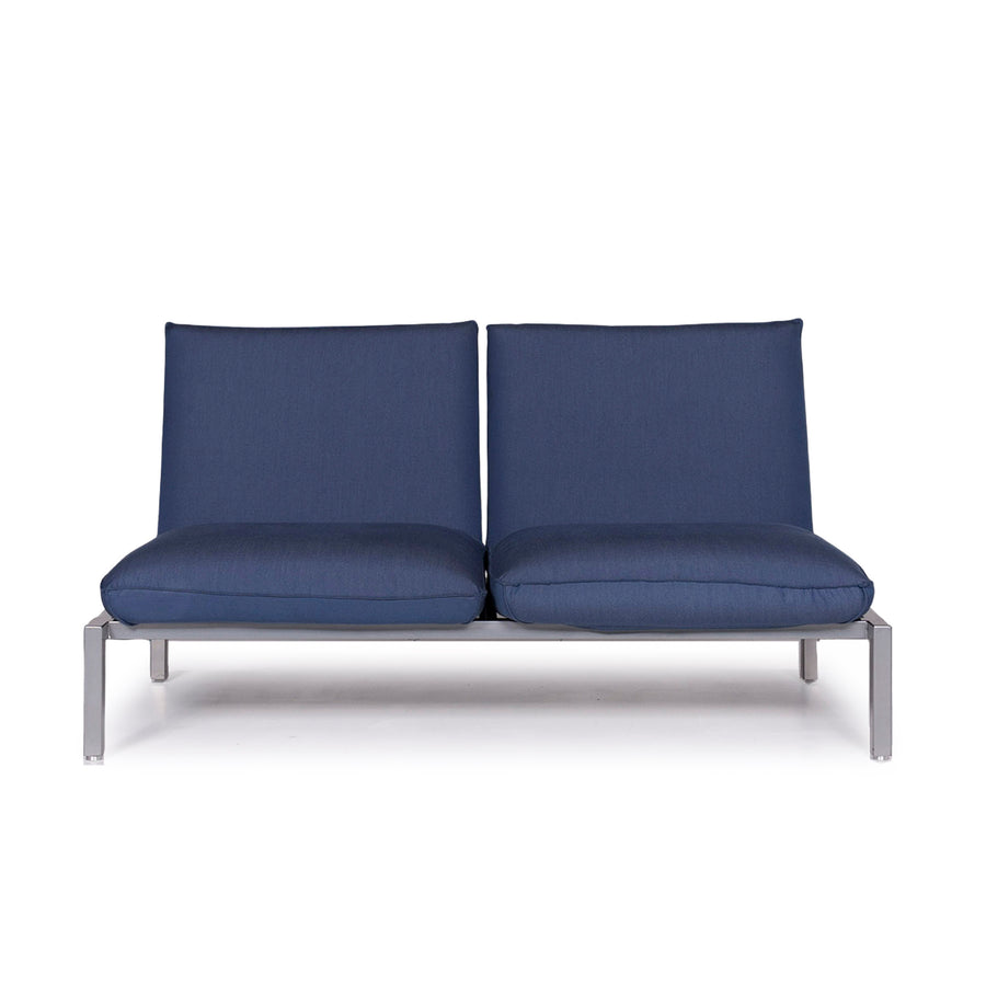 Brühl & Sippold Roro Designer Stoff Sofa Blau Zweisitzer inkl. Funktion #10066