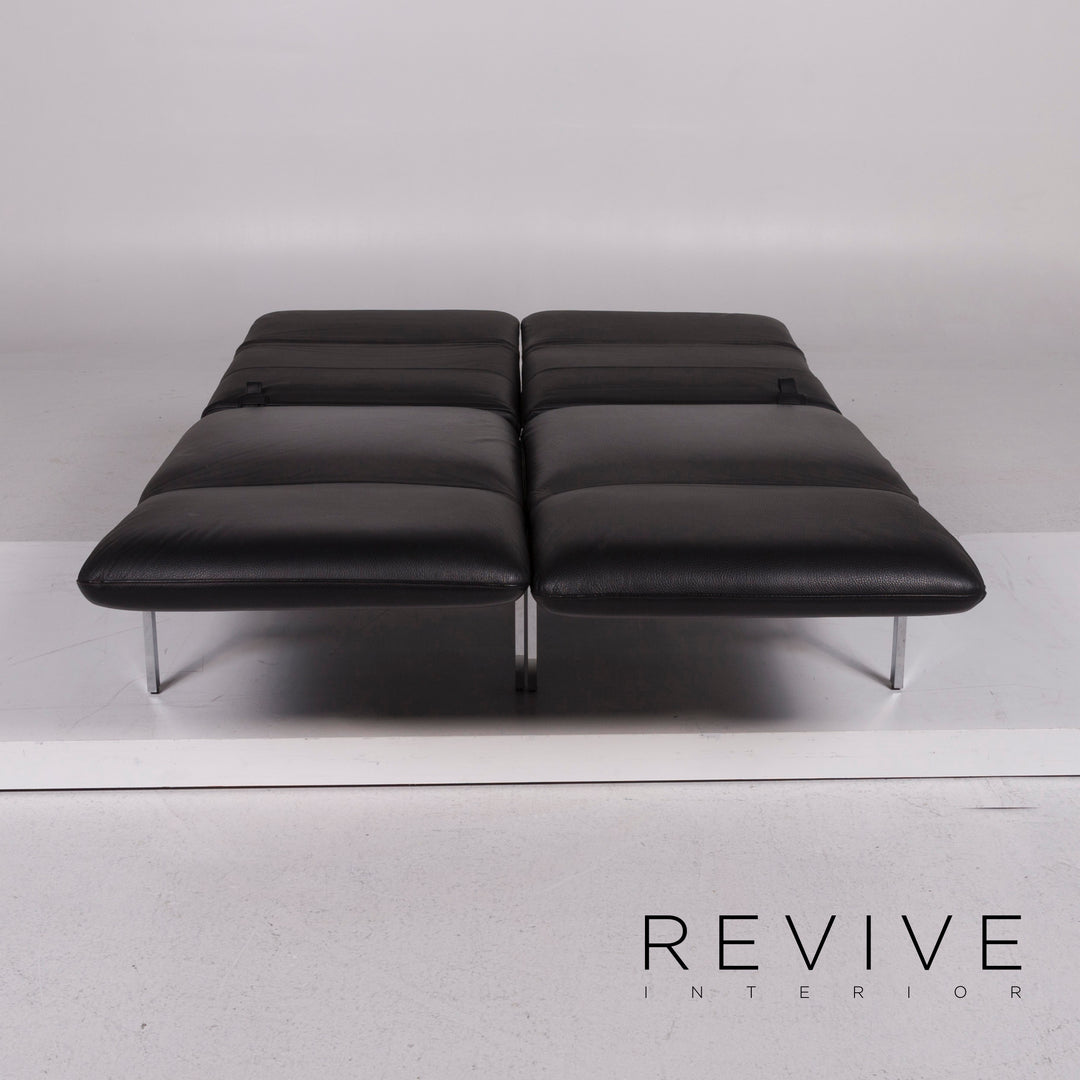 Brühl & Sippold Roro Leder Sessel Garnitur Schwarz Sofa inkl. Funktion #11786