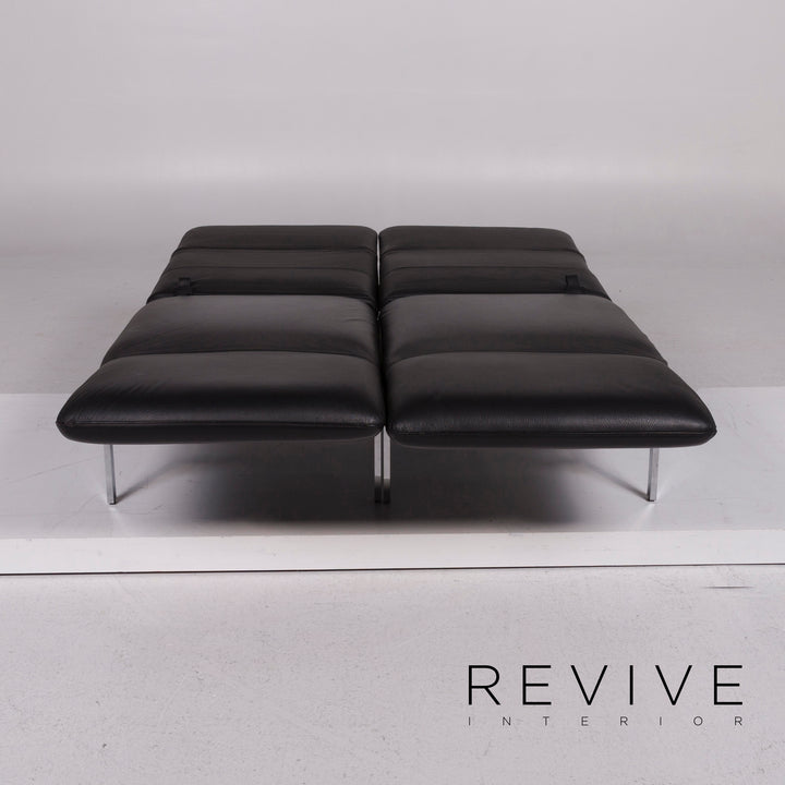 Brühl & Sippold Roro Leder Sessel Garnitur Schwarz Sofa inkl. Funktion #11786