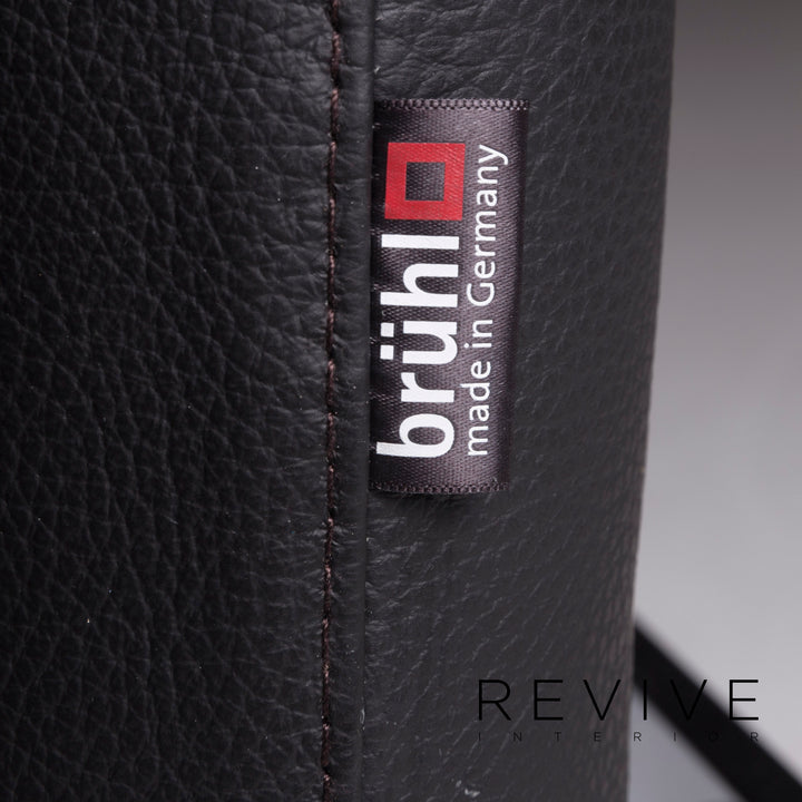 Brühl & Sippold Roro Leder Sessel Garnitur Schwarz Sofa inkl. Funktion #11786