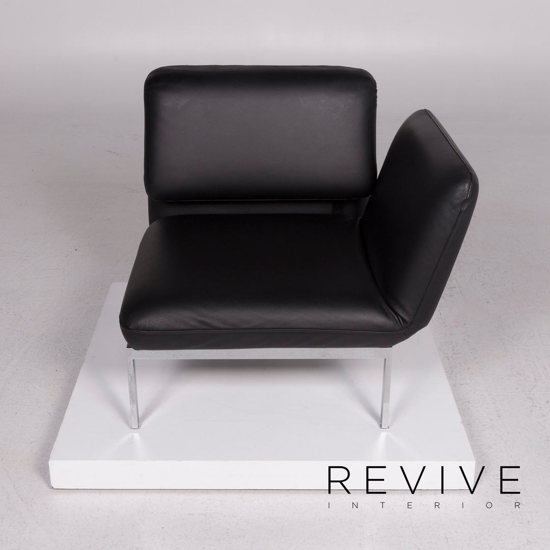 Brühl & Sippold Roro Leder Sessel Garnitur Schwarz Sofa inkl. Funktion #11786
