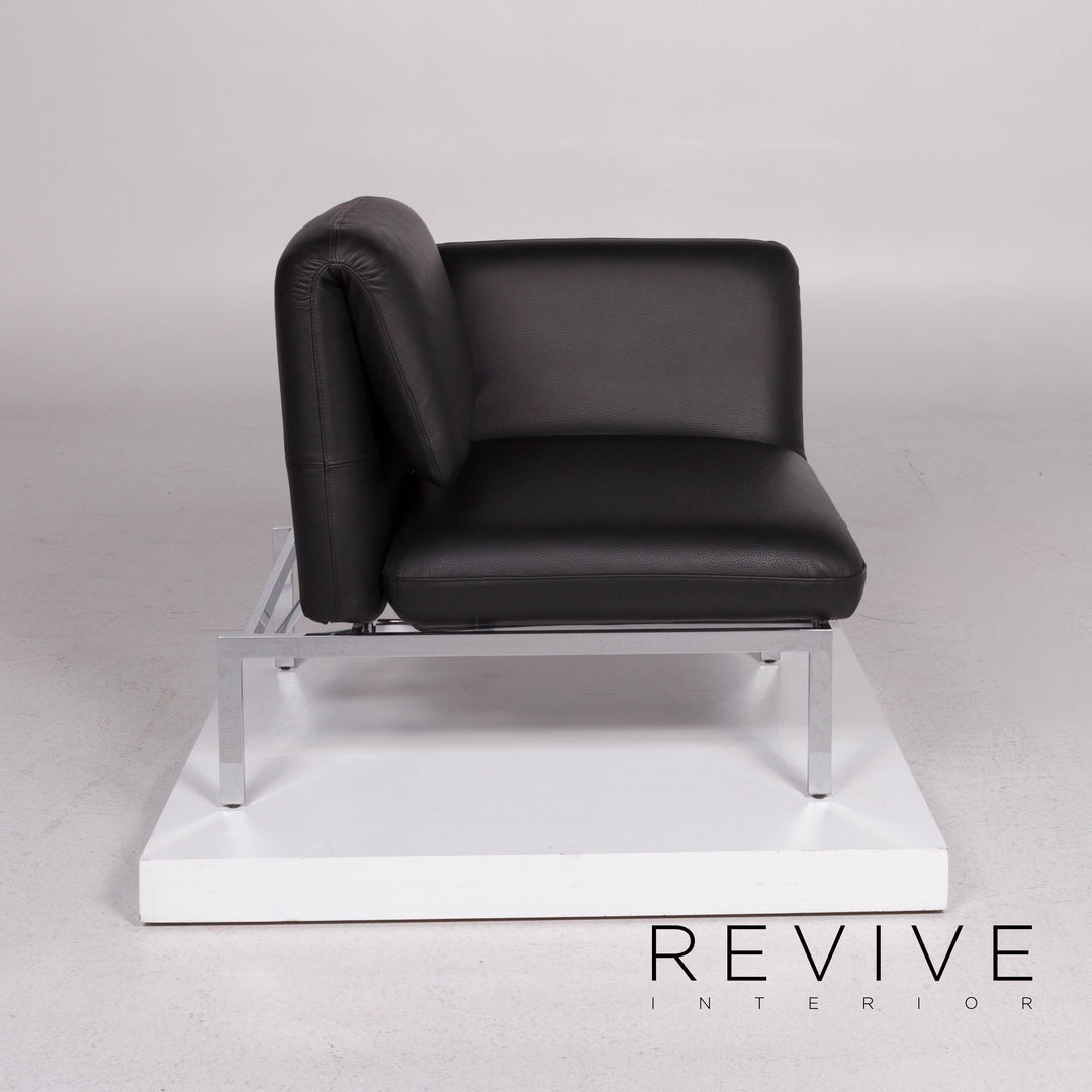 Brühl & Sippold Roro Leder Sessel Garnitur Schwarz Sofa inkl. Funktion #11786