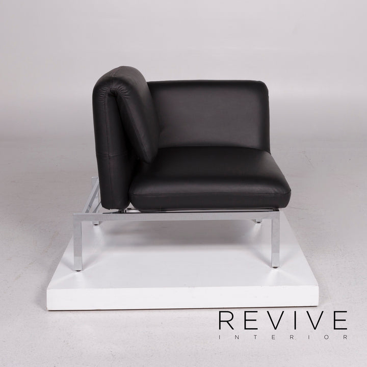 Brühl & Sippold Roro Leder Sessel Garnitur Schwarz Sofa inkl. Funktion #11786