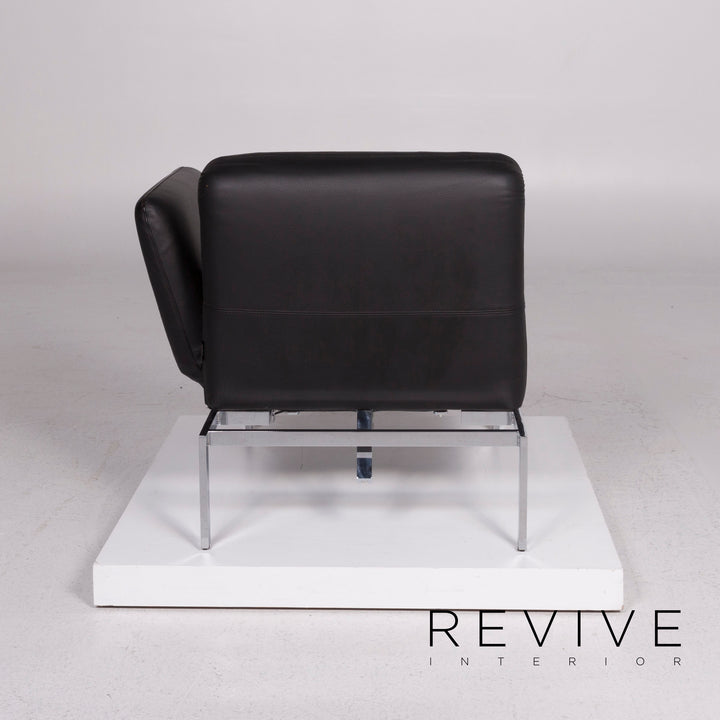 Brühl & Sippold Roro Leder Sessel Garnitur Schwarz Sofa inkl. Funktion #11786
