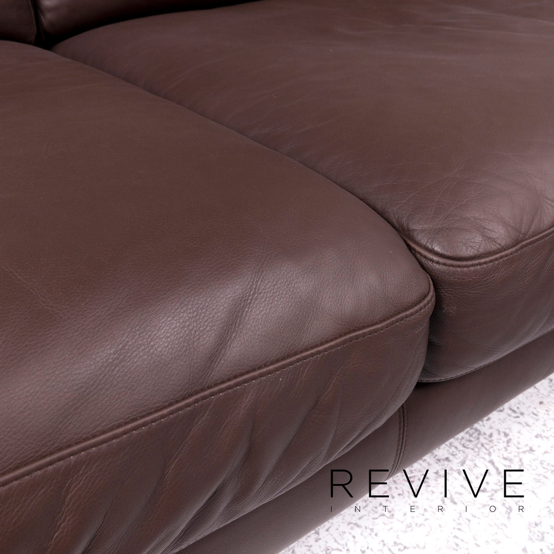 Machalke Leder Ecksofa Braun Sofa Couch #9026