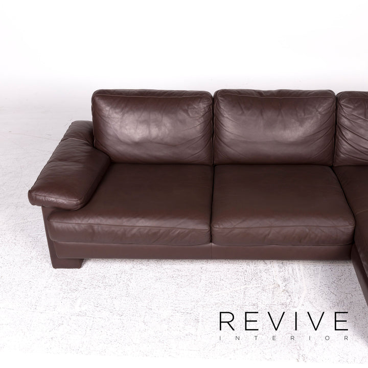 Machalke Leder Ecksofa Braun Sofa Couch #9026