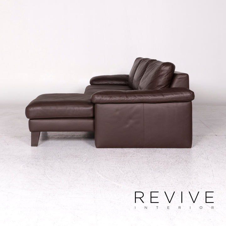Machalke Leder Ecksofa Braun Sofa Couch #9026