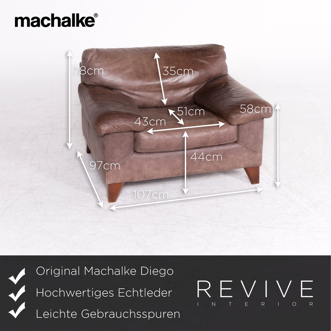 Machalke Diego Leather Armchair Brown by Teun Van Zanten Genuine Leather Chair #8656