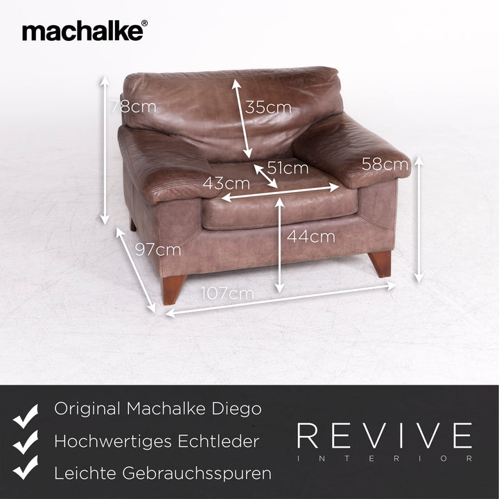 Machalke Diego Leather Armchair Brown by Teun Van Zanten Genuine Leather Chair #8656