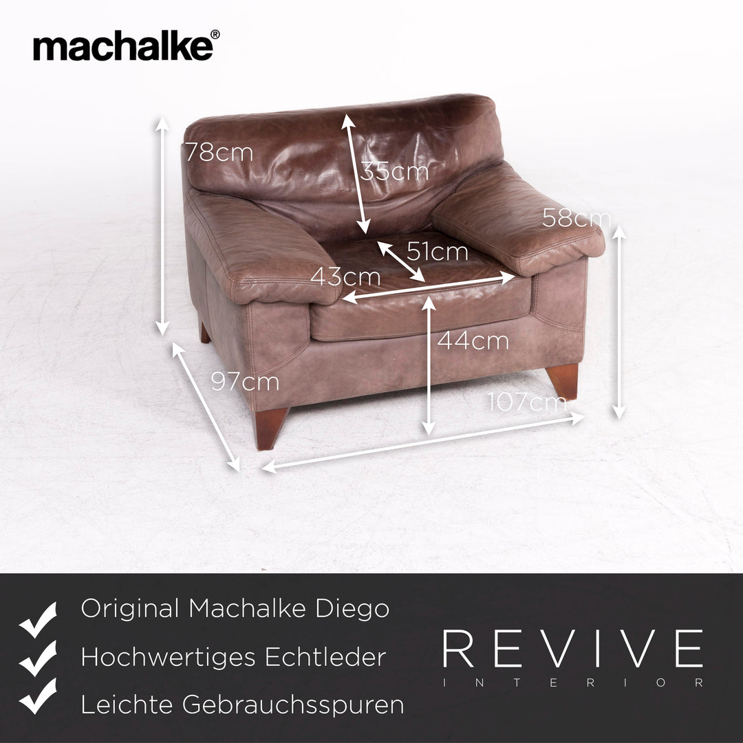 Machalke Diego Leather Armchair Brown by Teun Van Zanten Genuine Leather Chair #8658