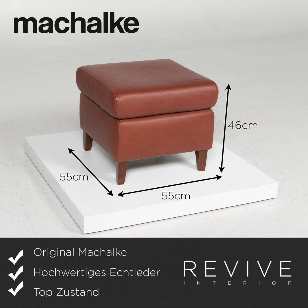 Machalke Leder Sessel Garnitur Braun Hocker #11623
