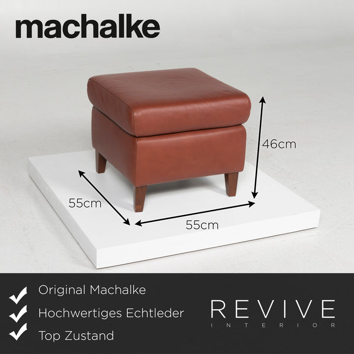 Machalke Leder Sessel Garnitur Braun Hocker #11623