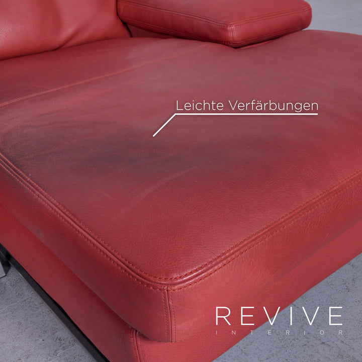 Machalke Monte Christo Designer Leder Sofa Rot Echtleder Ecksofa Couch #6448