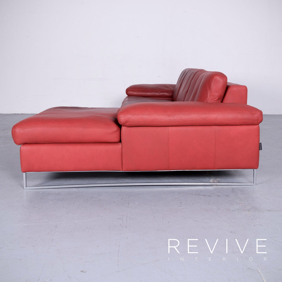 Machalke Monte Christo Designer Leder Sofa Rot Echtleder Ecksofa Couch #6448