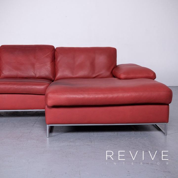 Machalke Monte Christo Designer Leder Sofa Rot Echtleder Ecksofa Couch #6448