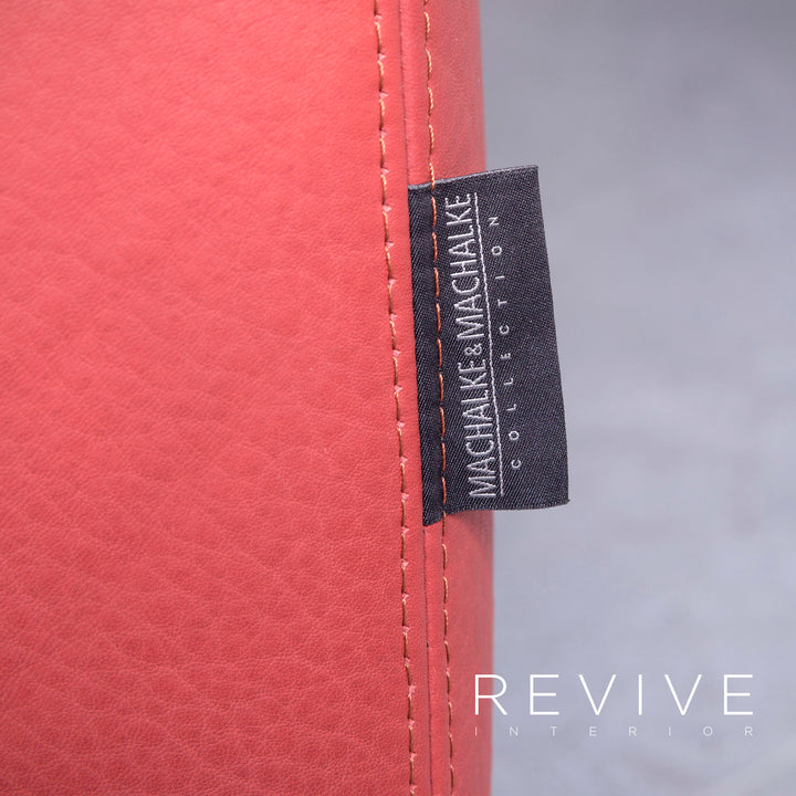 Machalke Monte Christo Designer Leder Sofa Rot Echtleder Ecksofa Couch #6448