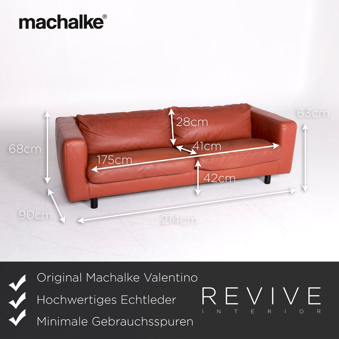 Machalke Valentino Leder Sofa Braun Rostbraun Zweisitzer Couch #8876