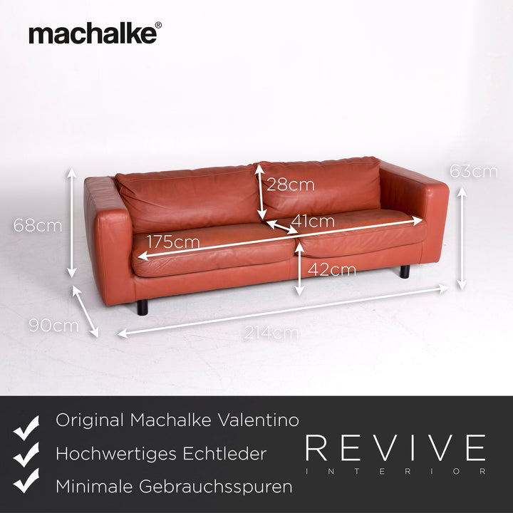Machalke Valentino Leder Sofa Braun Rostbraun Zweisitzer Couch #8876