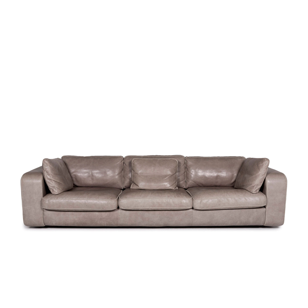 Machalke Valentino Leder Sofa Grau Dreisitzer Couch #11100
