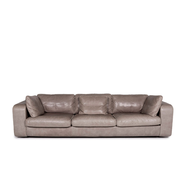 Machalke Valentino Leder Sofa Grau Dreisitzer Couch #11100