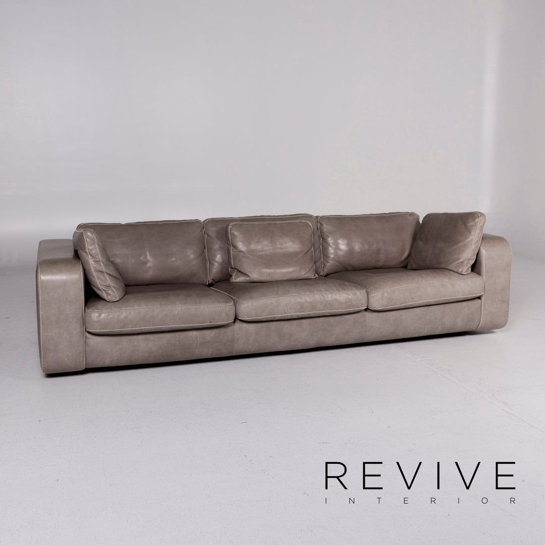 Machalke Valentino Leder Sofa Grau Dreisitzer Couch #11100