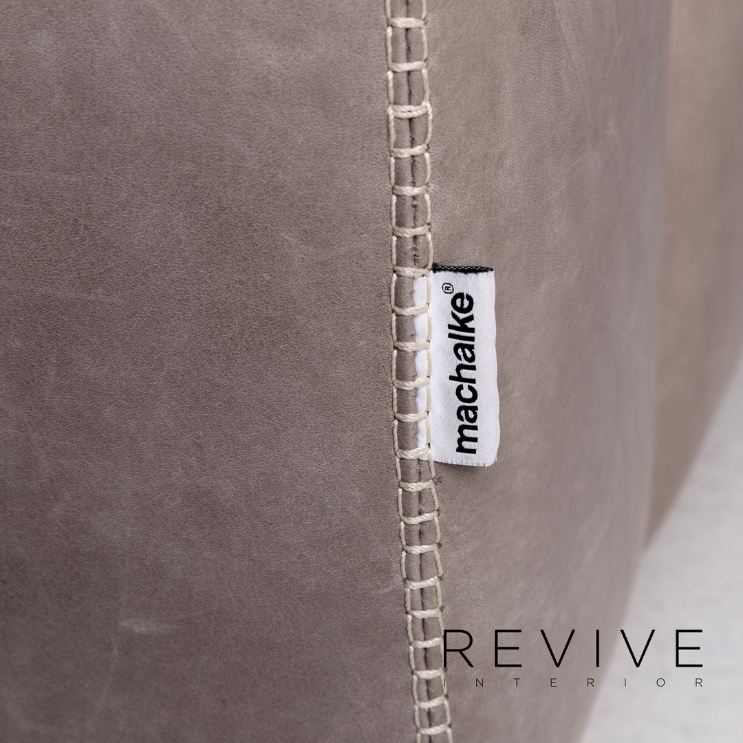 Machalke Valentino Leder Sofa Grau Dreisitzer Couch #11100