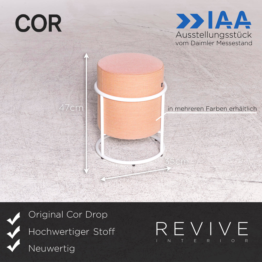 Cor Drop Stoff Hocker Orange Apricot Pauline Deltour Schemel #8781